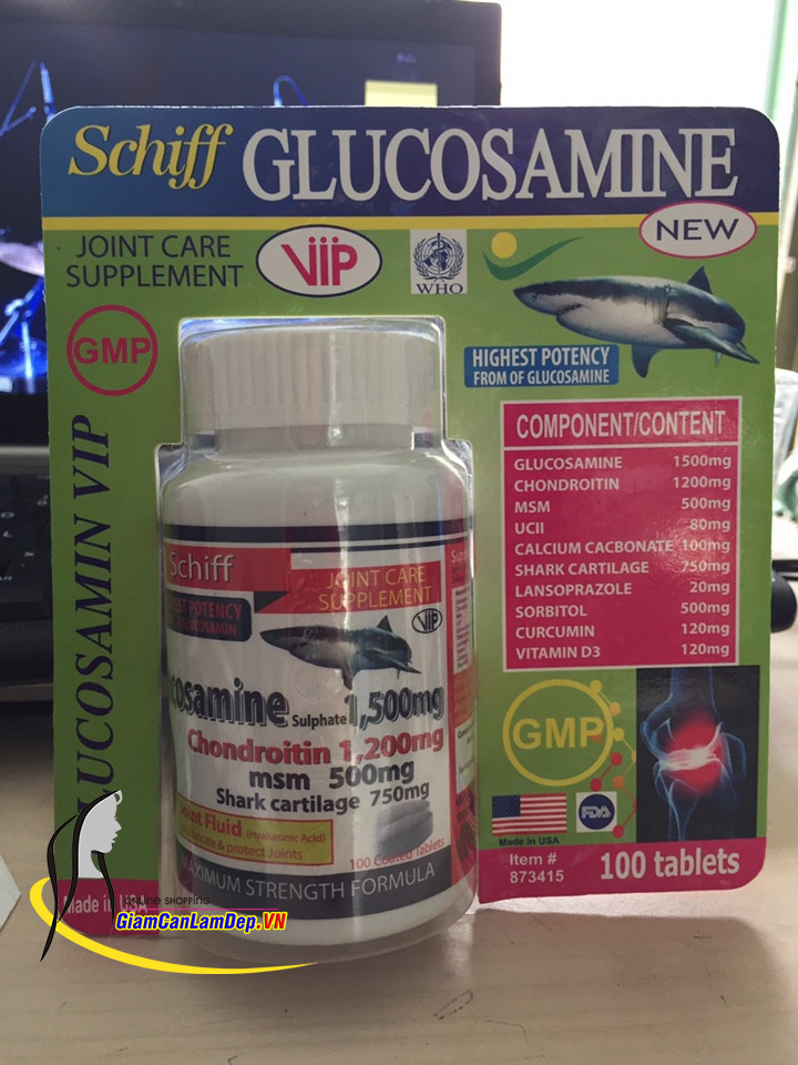 Glucosamine Schiff  1500mg Viên Uống Điều Trị Xương Khớp 100 viên