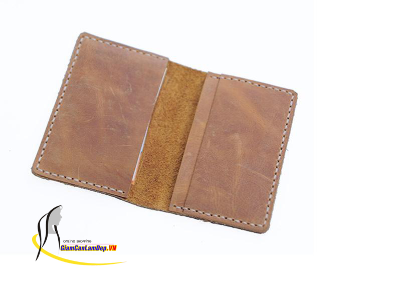 Ví Đựng Namecard 3 Ngăn Bằng Da Bò Thật 100% Handmade Olug Mã SP 877