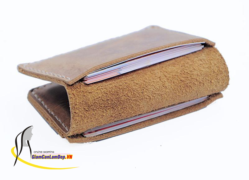 Ví Đựng Namecard 3 Ngăn Bằng Da Bò Thật 100% Handmade Olug Mã SP 877