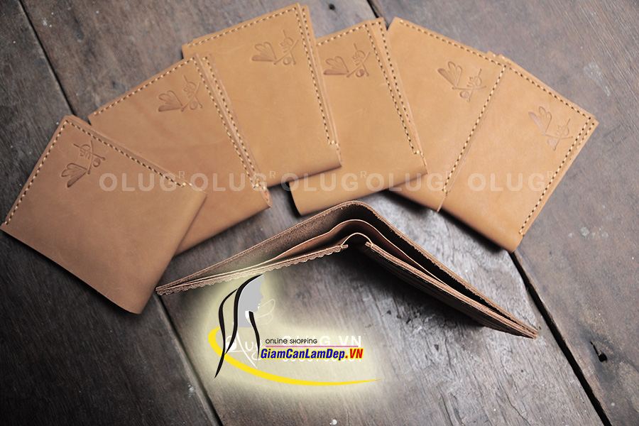 Ví Da Nam Handmade Olug 1068 - Ví Ngang Làm Từ Da Bò Thật