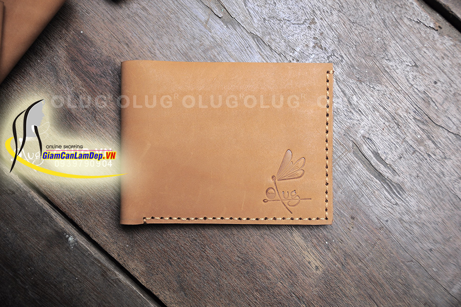 Ví Da Nam Handmade Olug 1068 - Ví Ngang Làm Từ Da Bò Thật