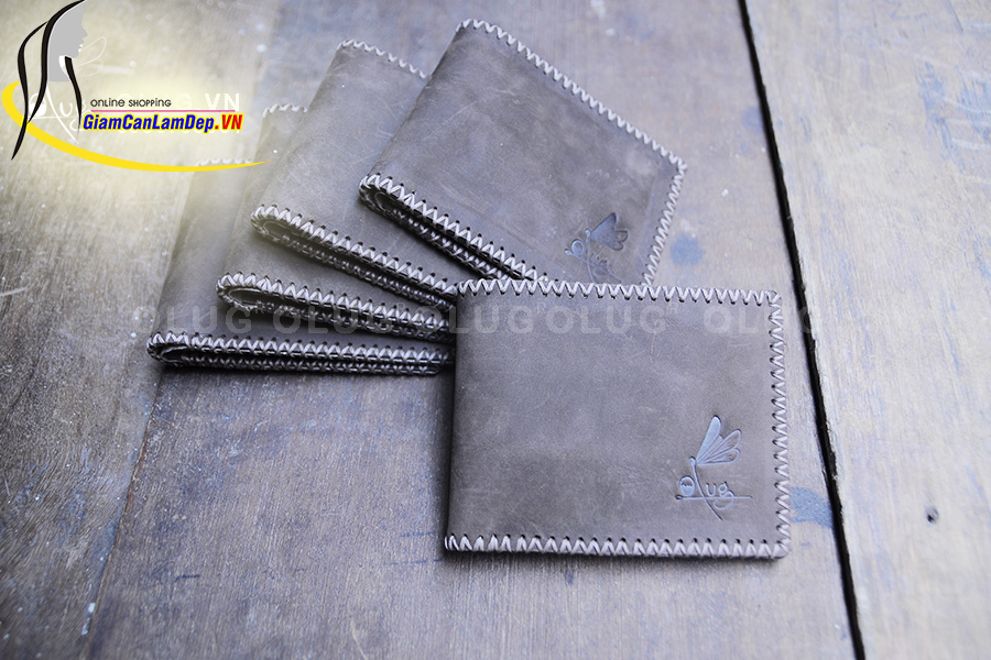 Ví Da Nam Khoá Kéo Kiểu Ngang Handmade Olug 1078